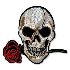 Tygmärke - Skull with rose