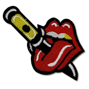 Rolling Stones -Tygmärke - Logo med kniv