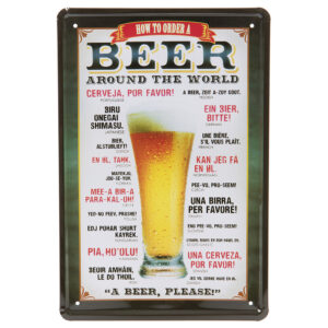 Plåttavla / Metallskylt (How to order a beer) 30x20 cm
